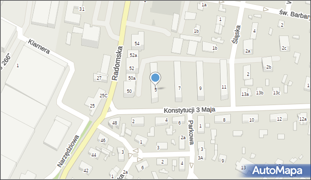 Starachowice, Konstytucji 3 Maja, 5, mapa Starachowic