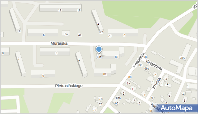 Starachowice, Kościelna, 83a, mapa Starachowic