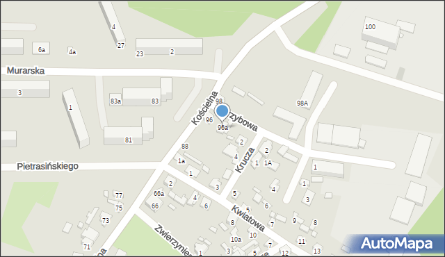 Starachowice, Kościelna, 96a, mapa Starachowic