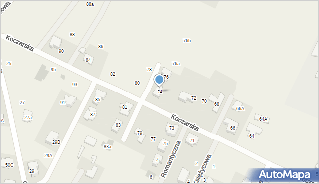 Stare Babice, Koczarska, 74, mapa Stare Babice