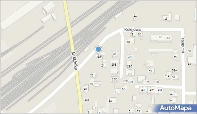 Starogard Gdański, Kolejowa, 24a, mapa Starogard Gdański