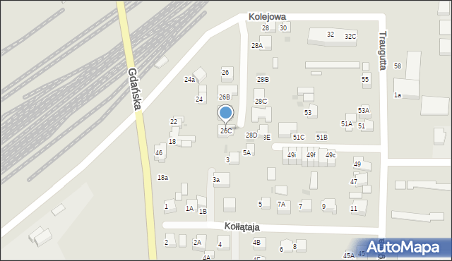 Starogard Gdański, Kolejowa, 26C, mapa Starogard Gdański