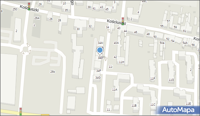 Starogard Gdański, Kościuszki Tadeusza, gen., 34D, mapa Starogard Gdański