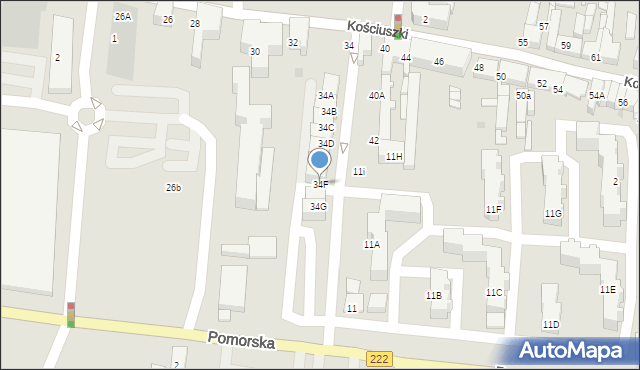 Starogard Gdański, Kościuszki Tadeusza, gen., 34F, mapa Starogard Gdański