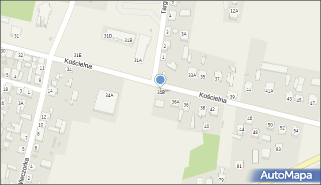 Staroźreby, Kościelna, 34B, mapa Staroźreby