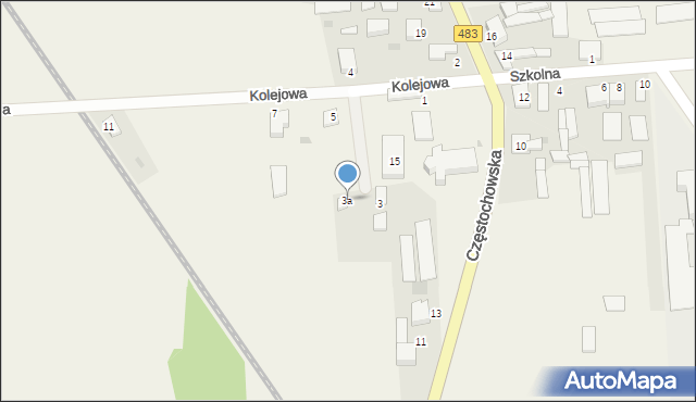 Stary Cykarzew, Kolejowa, 3a, mapa Stary Cykarzew