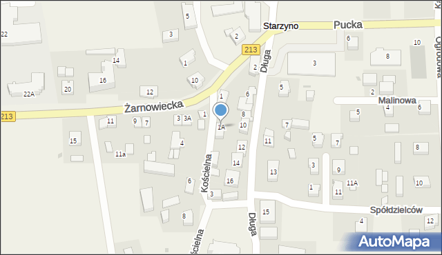 Starzyno, Kościelna, 1A, mapa Starzyno