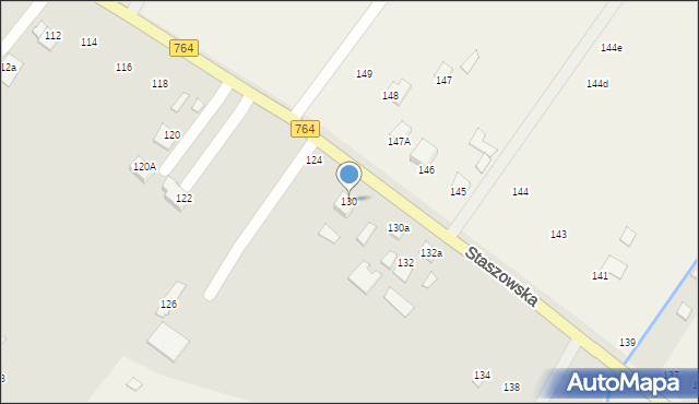 Staszów, Kolejowa, 130, mapa Staszów