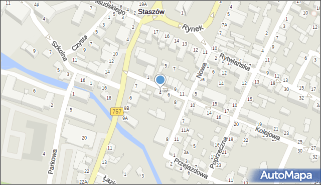 Staszów, Kolejowa, 4, mapa Staszów