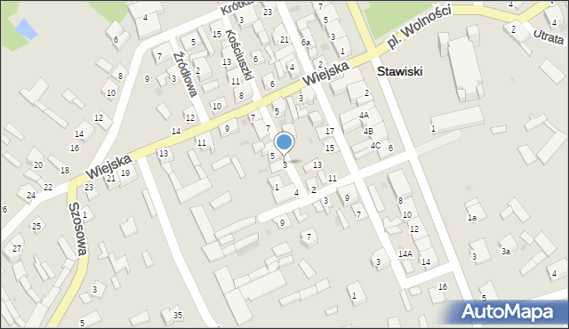 Stawiski, Kościuszki Tadeusza, gen., 3, mapa Stawiski