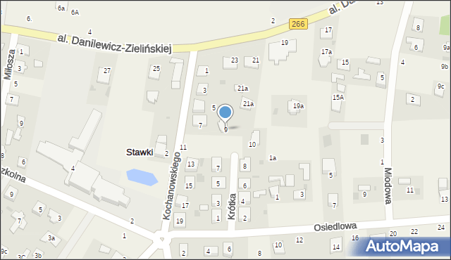 Stawki, Kochanowskiego Jana, 9, mapa Stawki