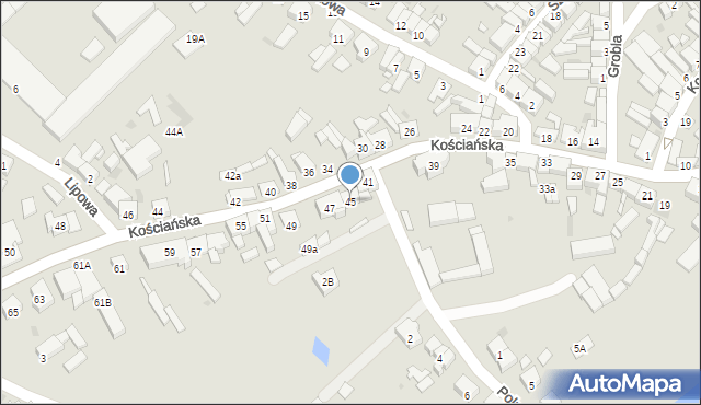 Stęszew, Kościańska, 45, mapa Stęszew