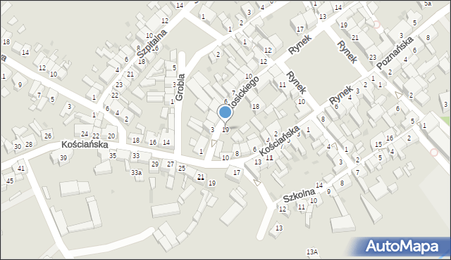 Stęszew, Kosickiego Kazimierza, 19, mapa Stęszew