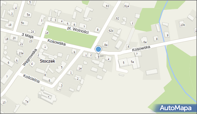 Stoczek, Kosowska, 3, mapa Stoczek