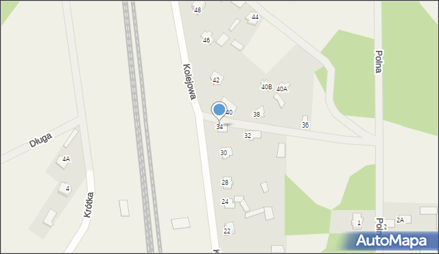 Strabla, Kolejowa, 34, mapa Strabla