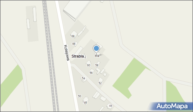 Strabla, Kolejowa, 60a, mapa Strabla