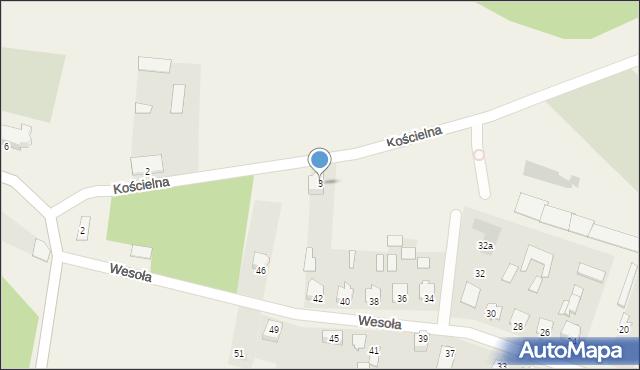 Strabla, Kościelna, 3, mapa Strabla