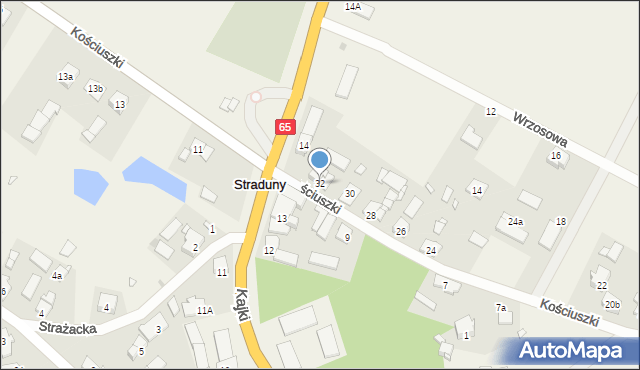 Straduny, Kościuszki Tadeusza, gen., 32, mapa Straduny