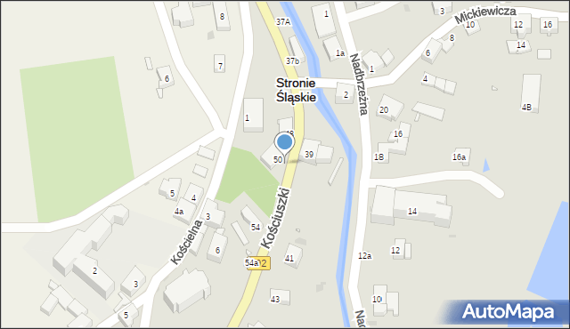 Stronie Śląskie, Kościuszki Tadeusza, gen., 35d, mapa Stronie Śląskie