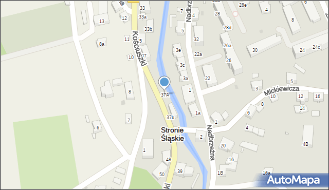 Stronie Śląskie, Kościuszki Tadeusza, gen., 37A, mapa Stronie Śląskie