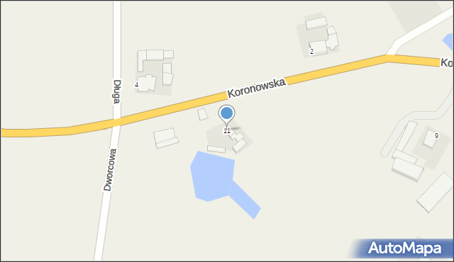 Stronno, Koronowska, 11, mapa Stronno