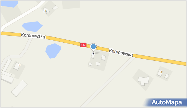 Stronno, Koronowska, 5, mapa Stronno
