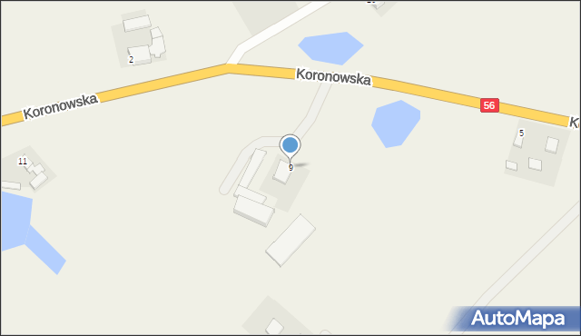 Stronno, Koronowska, 9, mapa Stronno