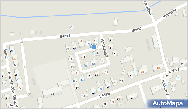 Strumień, Korfantego Wojciecha, 4, mapa Strumień