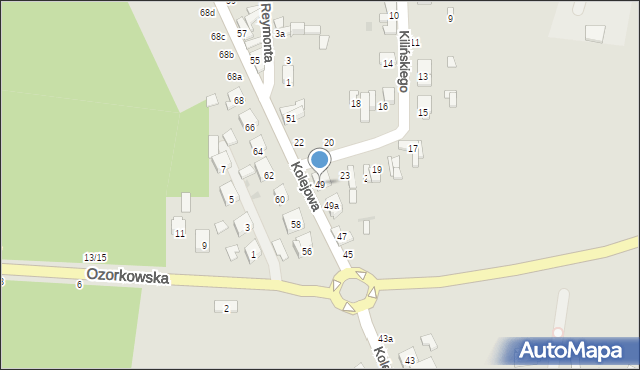 Stryków, Kolejowa, 49, mapa Stryków