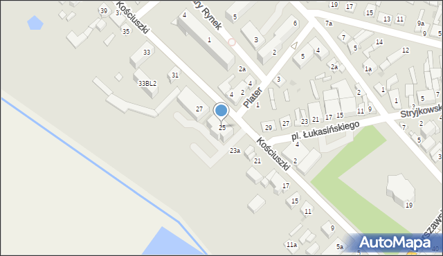 Stryków, Kościuszki Tadeusza, gen., 25, mapa Stryków