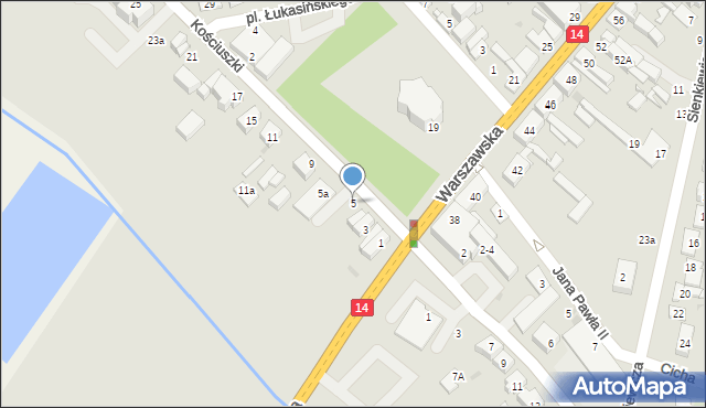 Stryków, Kościuszki Tadeusza, gen., 5, mapa Stryków
