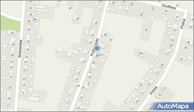 Strykowo, Kościuszki Tadeusza, gen., 28, mapa Strykowo