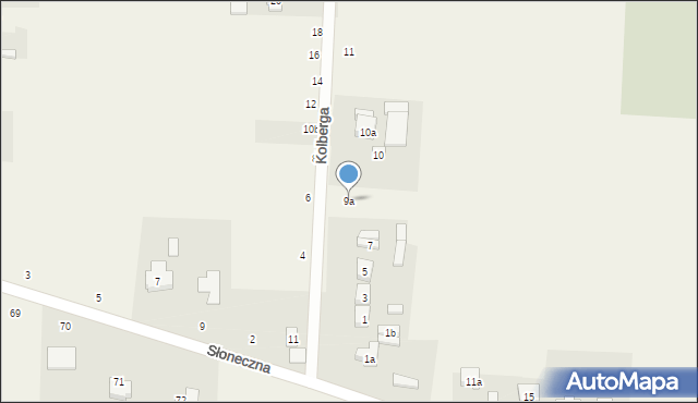 Strzałków, Kolberga, 9a, mapa Strzałków