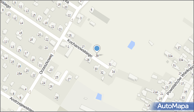 Strzałkowo, Kochanowskiego Jana, 29, mapa Strzałkowo