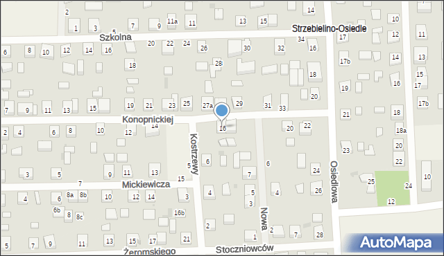 Strzebielino, Konopnickiej Marii, 16, mapa Strzebielino
