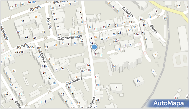 Strzegom, Kościelna, 11, mapa Strzegom