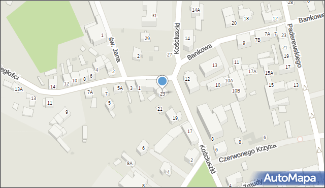 Strzegom, Kościuszki Tadeusza, gen., 23, mapa Strzegom