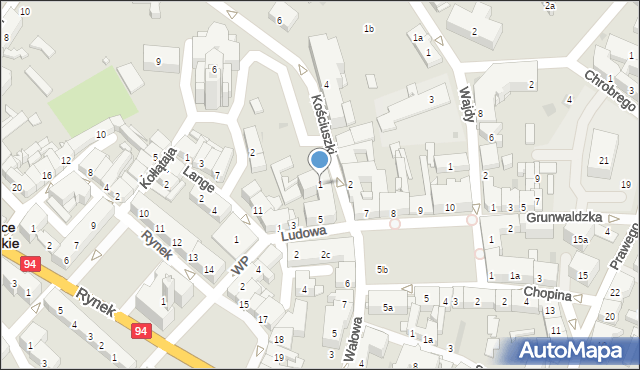 Strzelce Opolskie, Kościuszki Tadeusza, gen., 1, mapa Strzelce Opolskie