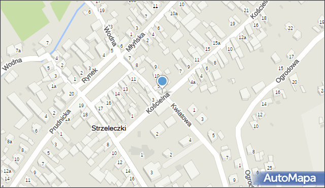 Strzeleczki, Kościelna, 5a, mapa Strzeleczki