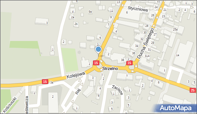 Strzelno, Kolejowa, 2a, mapa Strzelno