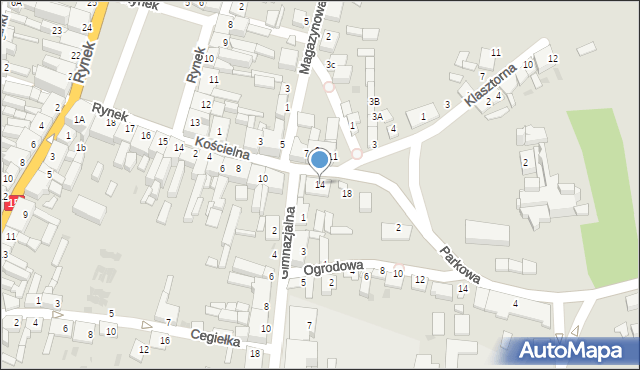 Strzelno, Kościelna, 14, mapa Strzelno