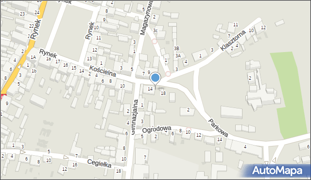 Strzelno, Kościelna, 16, mapa Strzelno