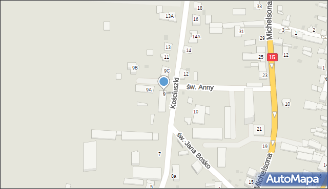 Strzelno, Kościuszki Tadeusza, gen., 9, mapa Strzelno