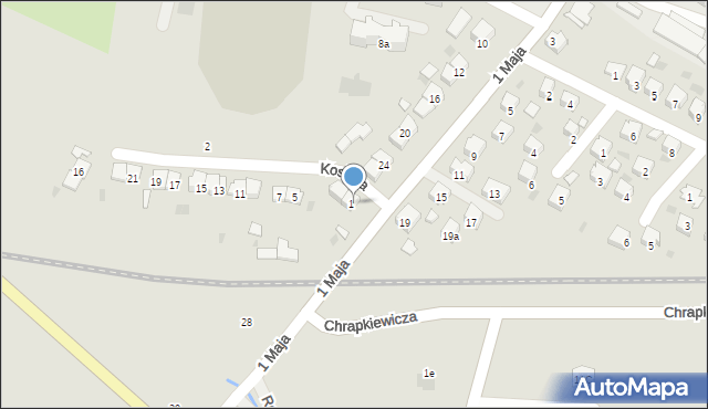 Strzyżów, Kosiaka Józefa, 1, mapa Strzyżów