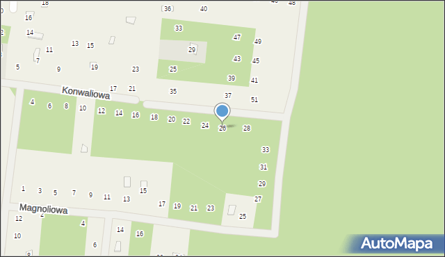 Studzianki, Konwaliowa, 26, mapa Studzianki