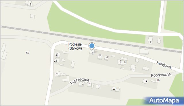 Styków, Kolejowa, 2, mapa Styków