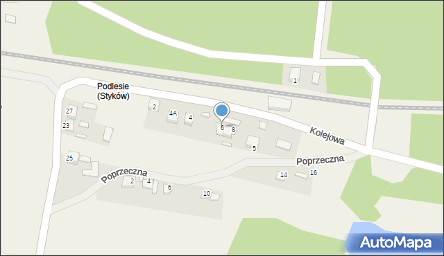 Styków, Kolejowa, 6, mapa Styków