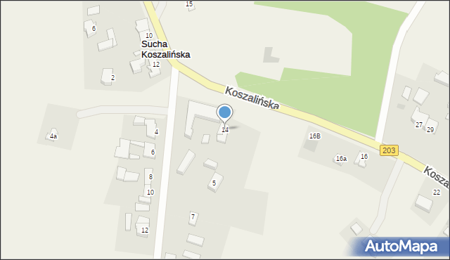 Sucha Koszalińska, Koszalińska, 14, mapa Sucha Koszalińska