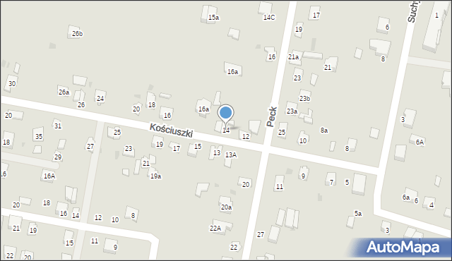 Suchedniów, Kościuszki Tadeusza, gen., 14, mapa Suchedniów