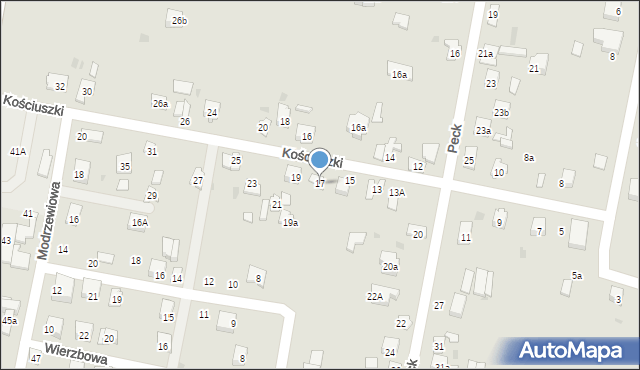 Suchedniów, Kościuszki Tadeusza, gen., 17, mapa Suchedniów